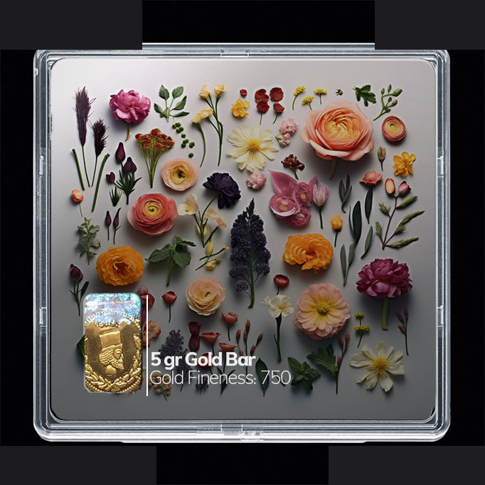 شمش طلا 18 عیار مدوپد مدل گل کد SG10503