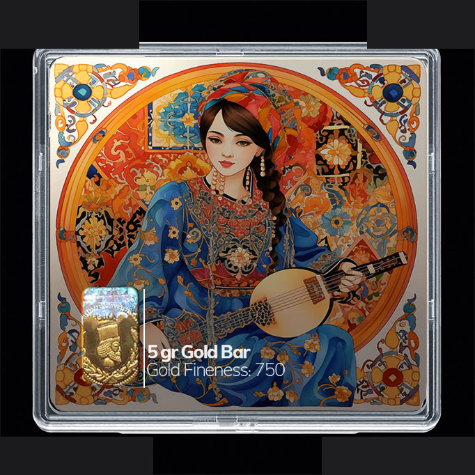 شمش طلا 18 عیار مدوپد مدل دختر کد SG10594