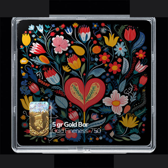 شمش طلا 18 عیار مدوپد مدل گل کد SG10629