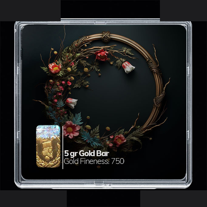 شمش طلا 18 عیار مدوپد مدل گل کد SG10630