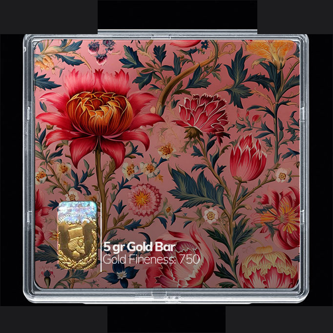 شمش طلا 18 عیار مدوپد مدل گل کد SG10731