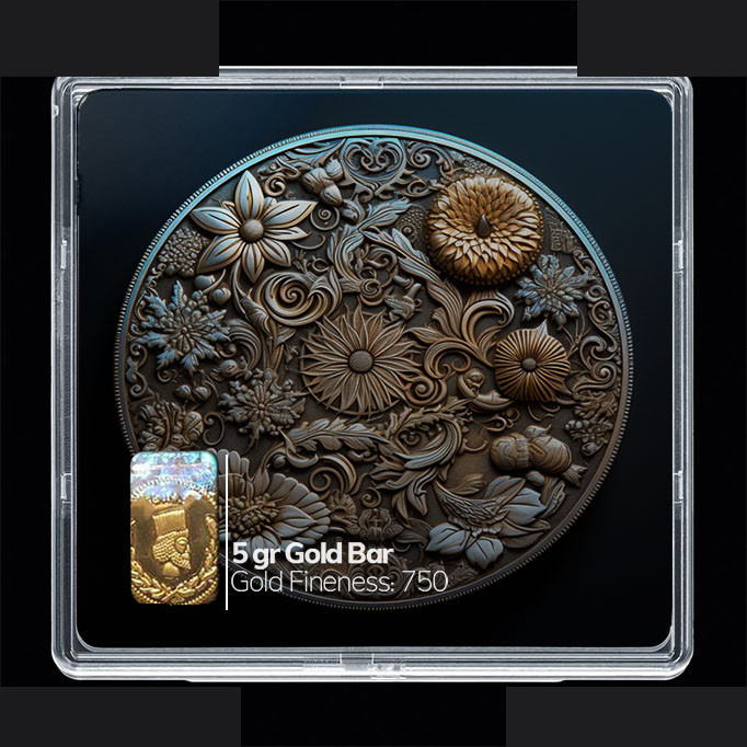 شمش طلا 18 عیار مدوپد مدل سکه مینیاتوری کد SG10737