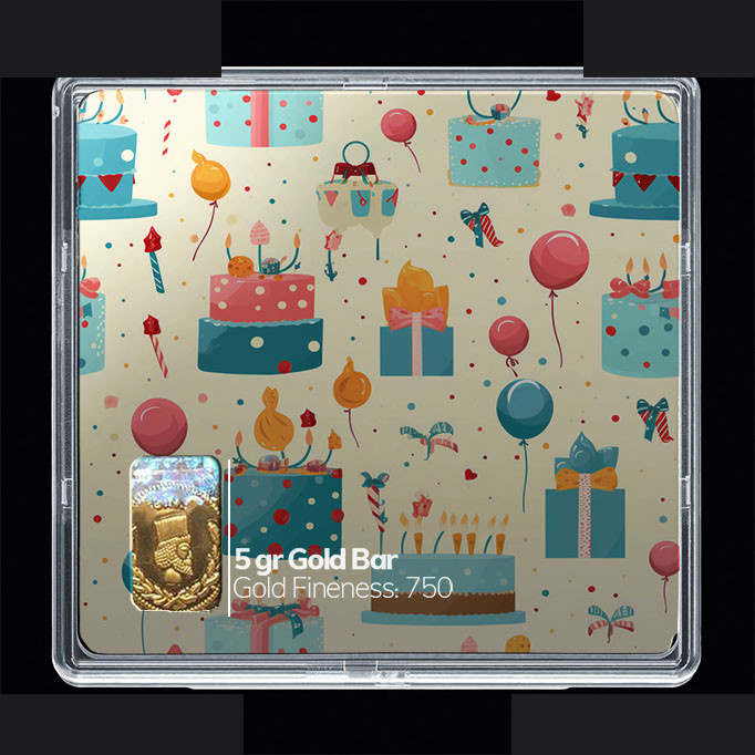 شمش طلا 18 عیار مدوپد مدل کیک کارتونی کد SG10748