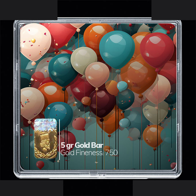 شمش طلا 18 عیار مدوپد مدل بادکنک کد SG10768