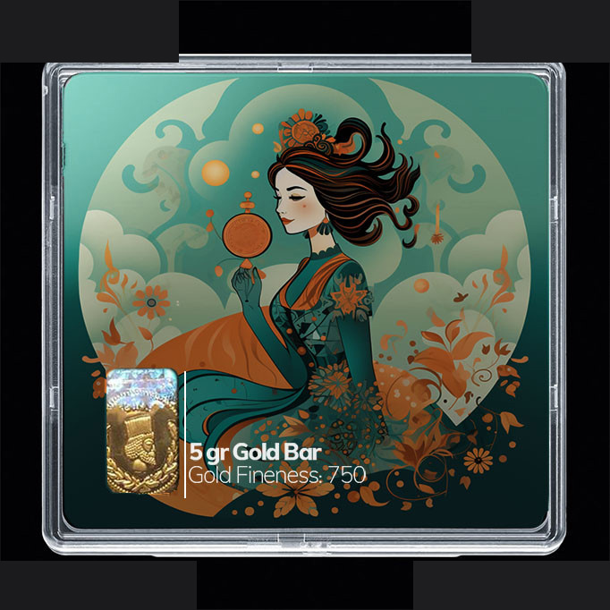 شمش طلا 18 عیار مدوپد مدل دختر  کد SG10793