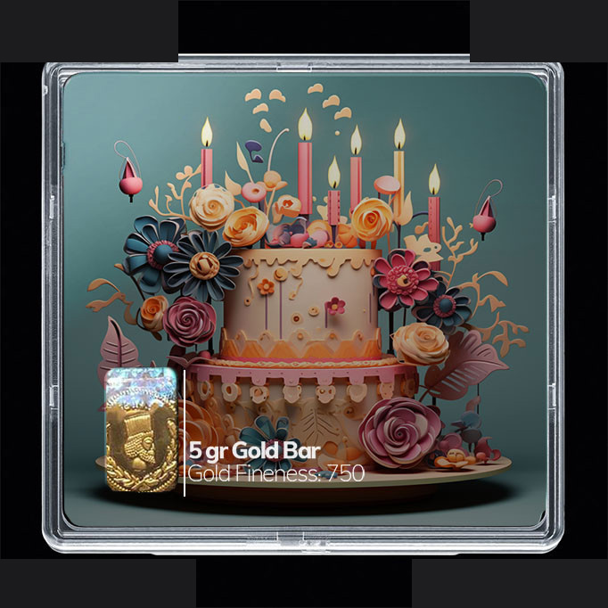 شمش طلا 18 عیار مدوپد مدل کیک کارتونی کد SG10849
