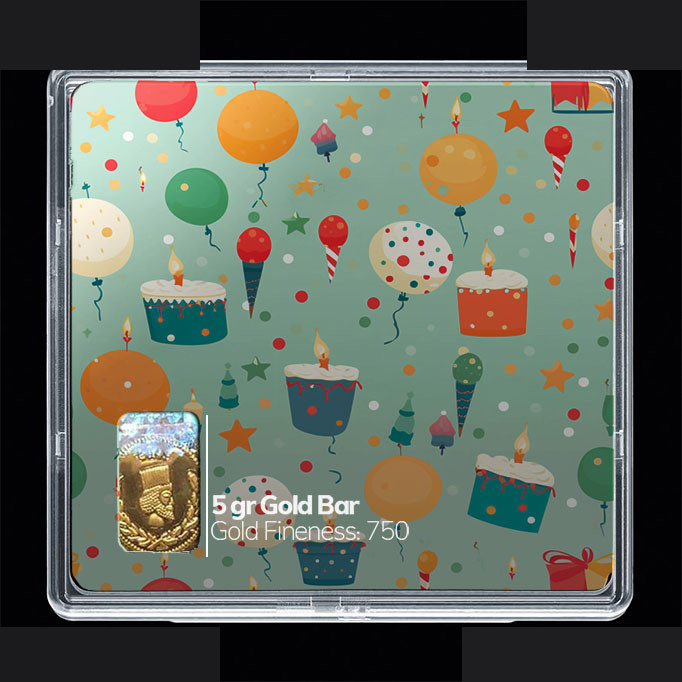 شمش طلا 18 عیار مدوپد مدل کیک کارتونی کد SG10877