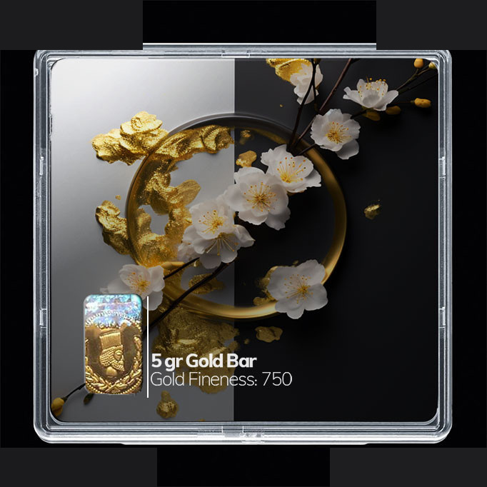 شمش طلا 18 عیار مدوپد مدل گل کد SG10887