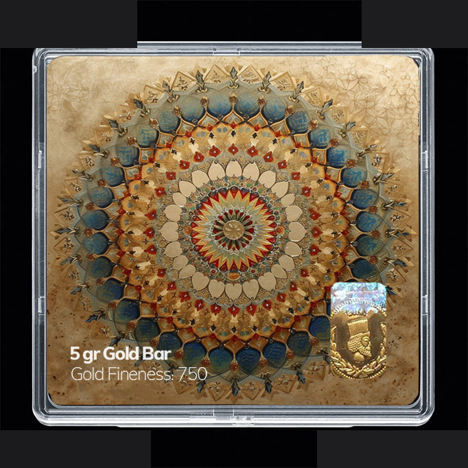 شمش طلا 18 عیار مدوپد مدل نوروز و سال نو کد SG11609