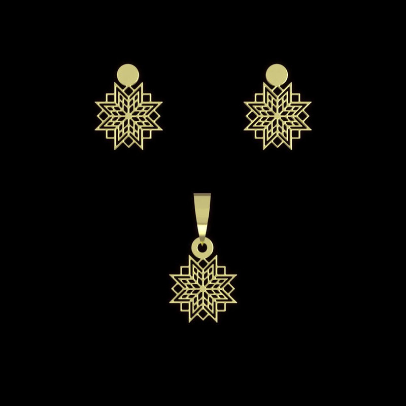 نیم ست طلا 18 عیار زنانه مدوپد مدل اسلیمی کد NA10007 نیم ست طلا 18 عیار زنانه مدوپد مدل اسلیمی کد NA10007