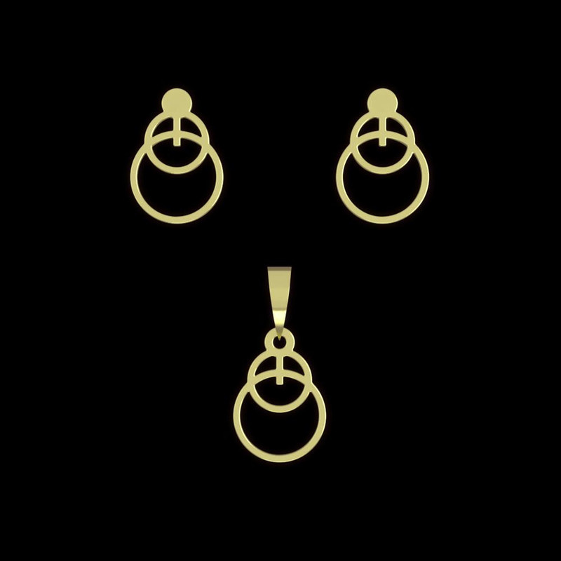 نیم ست طلا 18 عیار زنانه مدوپد مدل دایره کد NA10046 نیم ست طلا 18 عیار زنانه مدوپد مدل دایره کد NA10046