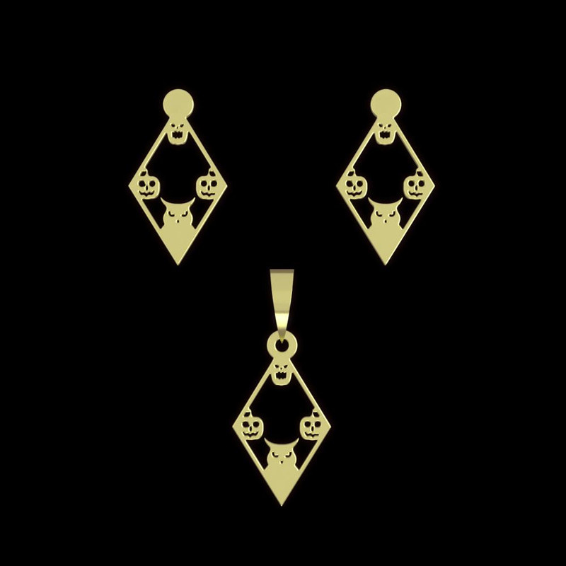 نیم ست طلا 18 عیار زنانه مدوپد مدل هالووین کد NA10090 نیم ست طلا 18 عیار زنانه مدوپد مدل هالووین کد NA10090