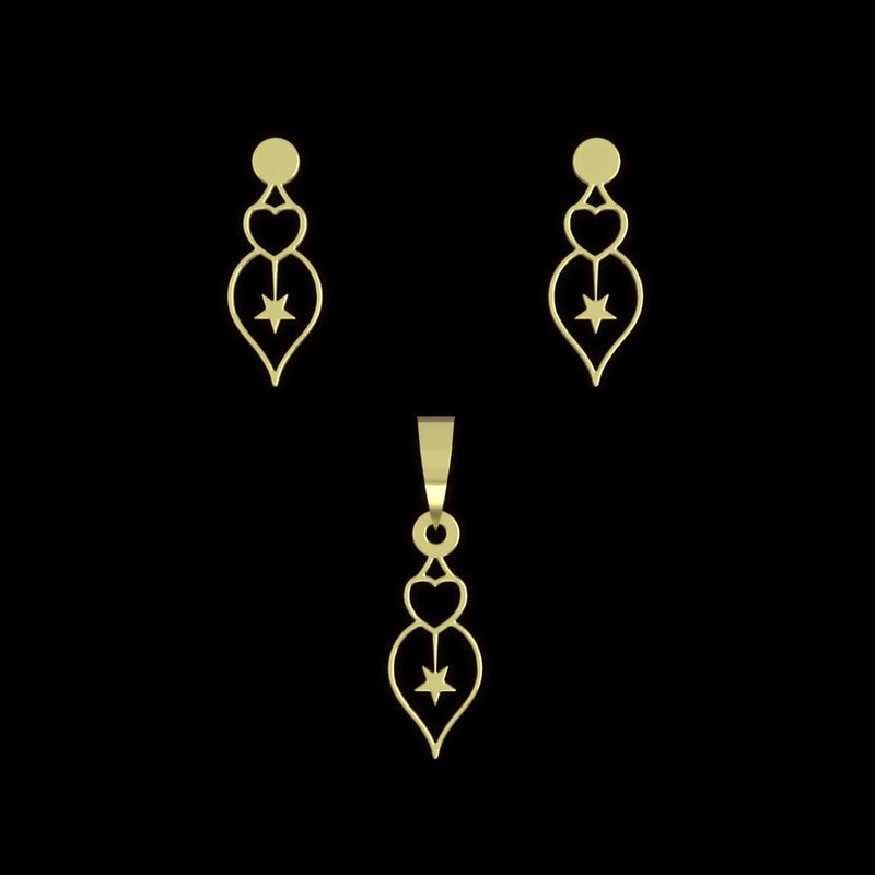 نیم ست طلا 18 عیار زنانه مدوپد مدل قلب و ستاره کد NA10146 نیم ست طلا 18 عیار زنانه مدوپد مدل قلب و ستاره کد NA10146