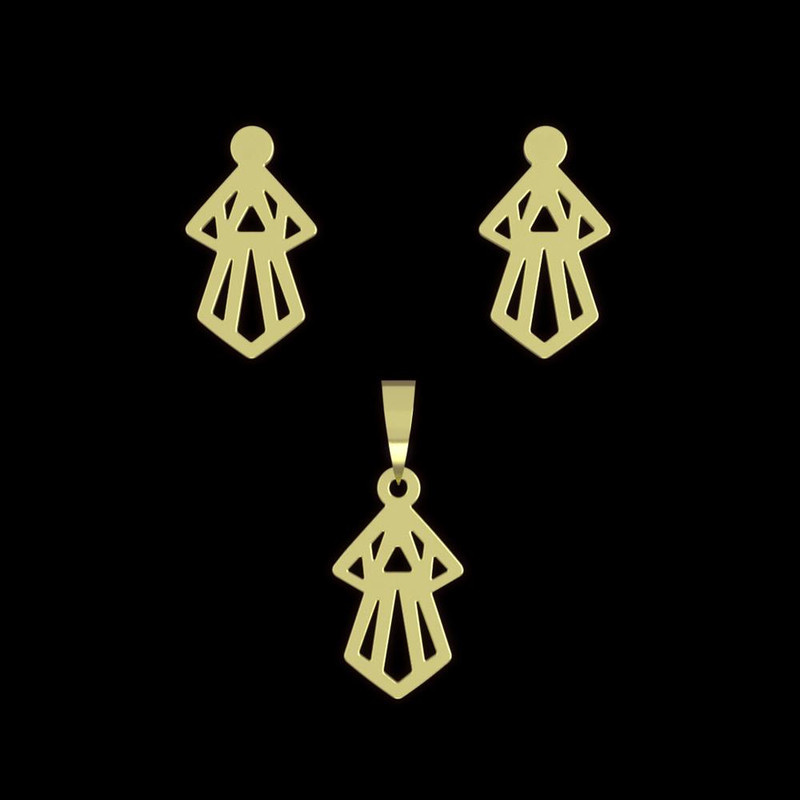 نیم ست طلا 18 عیار زنانه مدوپد مدل هندسی کد NA10203 نیم ست طلا 18 عیار زنانه مدوپد مدل هندسی کد NA10203