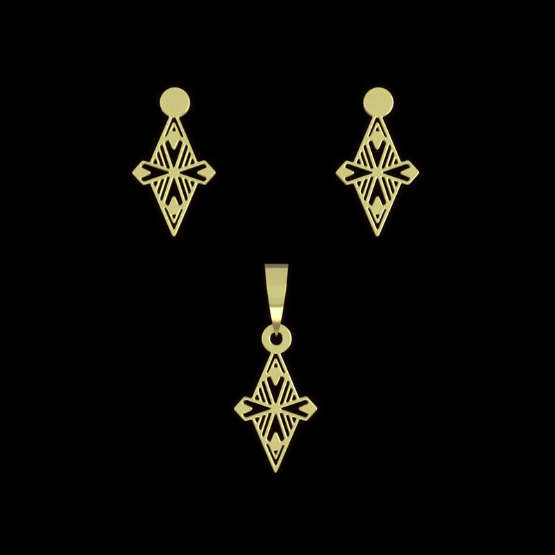 نیم ست طلا 18 عیار زنانه مدوپد مدل لوزی کد NA10209