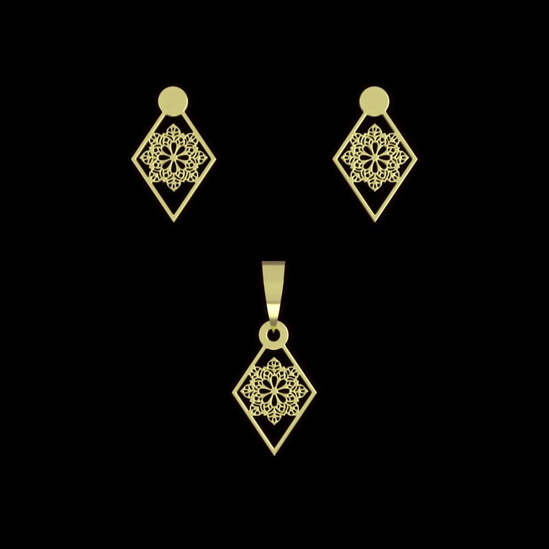 نیم ست طلا 18 عیار زنانه مدوپد مدل لوزی کد NA10271 نیم ست طلا 18 عیار زنانه مدوپد مدل لوزی کد NA10271