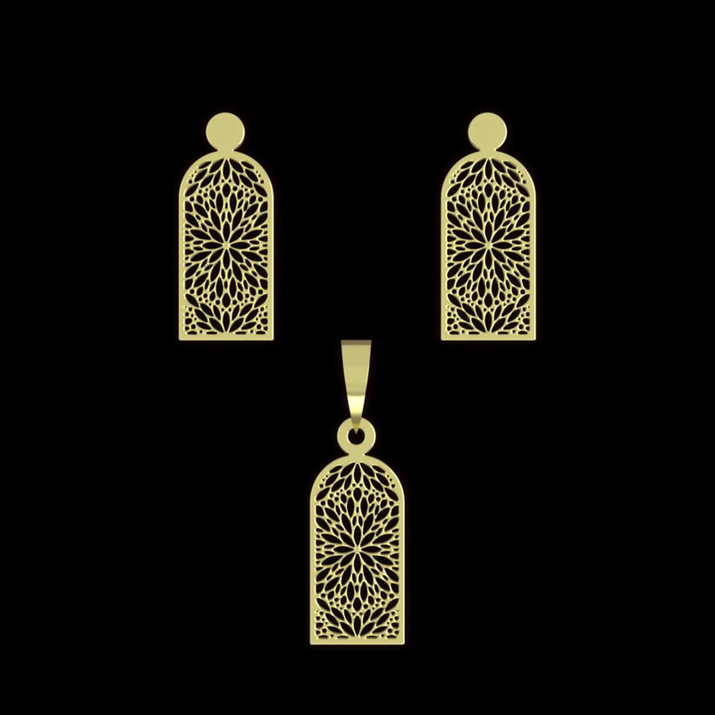 نیم ست طلا 18 عیار زنانه مدوپد مدل اسلیمی کد NA10448 نیم ست طلا 18 عیار زنانه مدوپد مدل اسلیمی کد NA10448