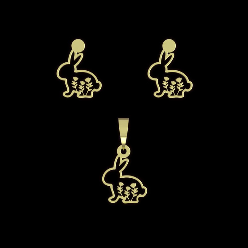 نیم ست طلا 18 عیار زنانه مدوپد مدل خرگوش کد NA10453 نیم ست طلا 18 عیار زنانه مدوپد مدل خرگوش کد NA10453