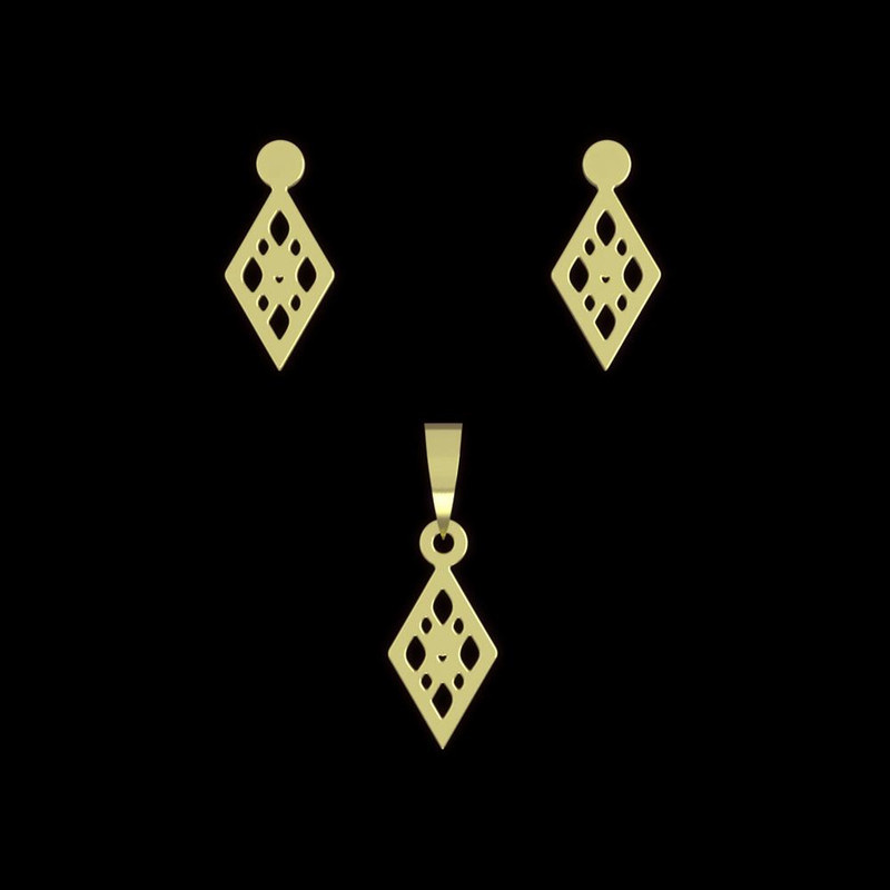 نیم ست طلا 18 عیار زنانه مدوپد مدل لوزی کد NA10480 نیم ست طلا 18 عیار زنانه مدوپد مدل لوزی کد NA10480