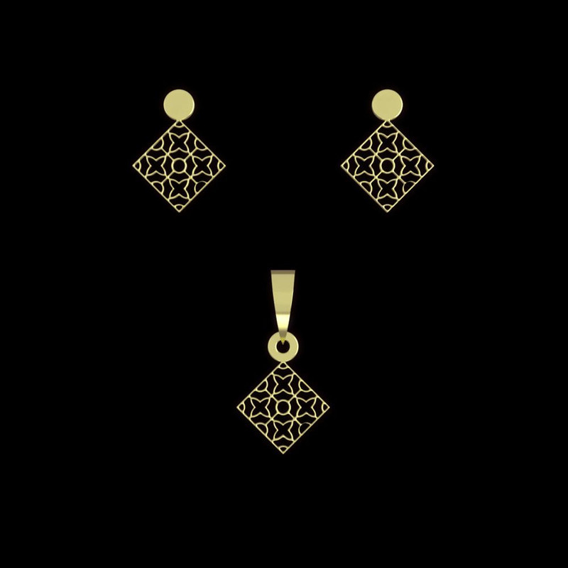 نیم ست طلا 18 عیار زنانه مدوپد مدل لوزی کد NA10487 نیم ست طلا 18 عیار زنانه مدوپد مدل لوزی کد NA10487