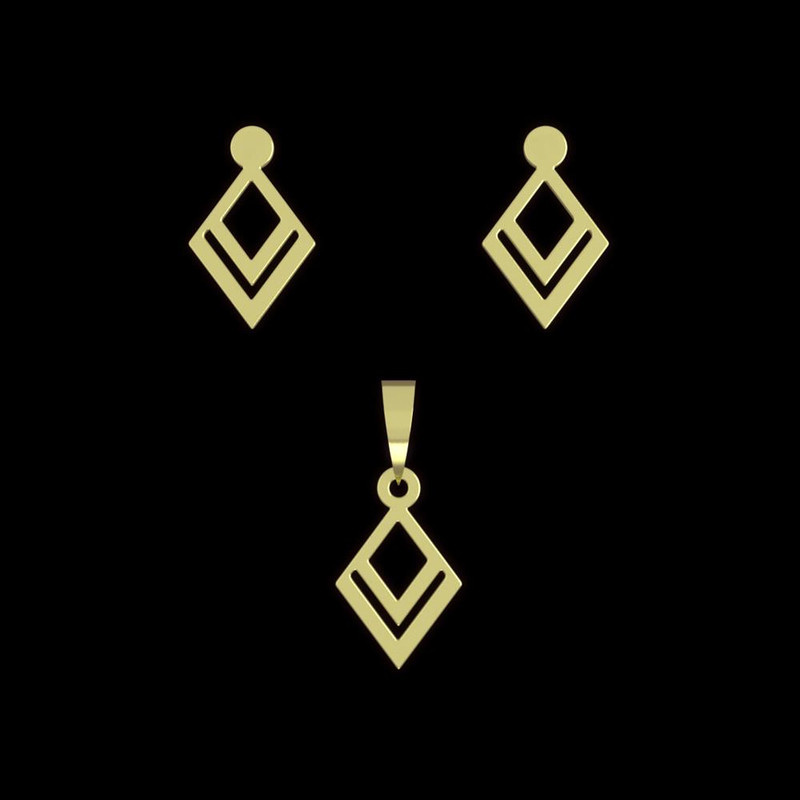 نیم ست طلا 18 عیار زنانه مدوپد مدل لوزی کد NA10501 نیم ست طلا 18 عیار زنانه مدوپد مدل لوزی کد NA10501