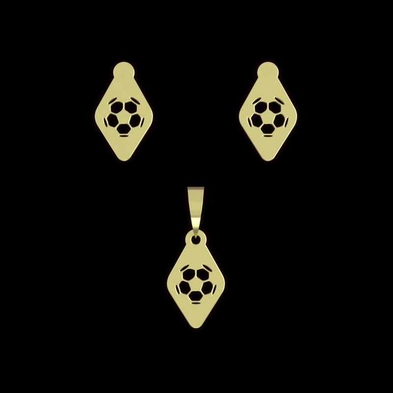 نیم ست طلا 18 عیار زنانه مدوپد مدل توپ فوتبال کد NA11862