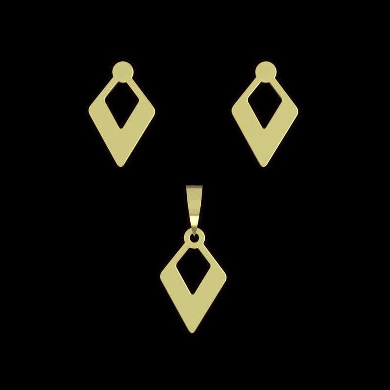 نیم ست طلا 18 عیار زنانه مدوپد مدل لوزی کد NA11951 نیم ست طلا 18 عیار زنانه مدوپد مدل لوزی کد NA11951