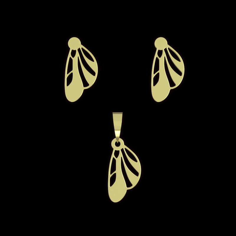 نیم ست طلا 18 عیار زنانه مدوپد مدل بال پروانه کد NA11976 نیم ست طلا 18 عیار زنانه مدوپد مدل بال پروانه کد NA11976