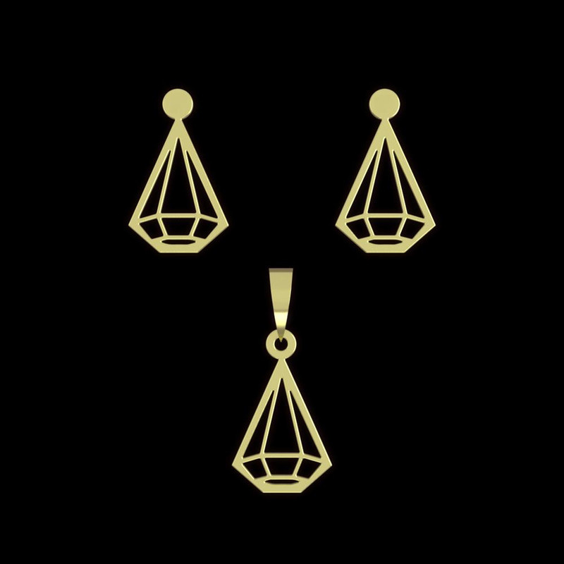 نیم ست طلا 18 عیار زنانه مدوپد مدل الماس کد NA12079