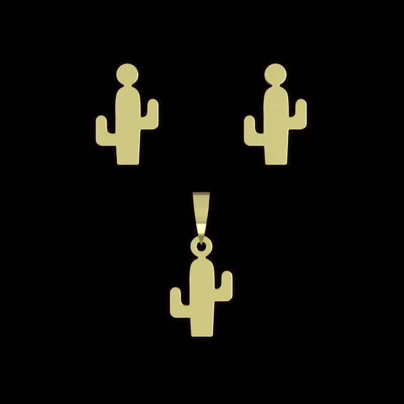 نیم ست طلا 18 عیار زنانه مدوپد مدل کاکتوس کد NA12191 نیم ست طلا 18 عیار زنانه مدوپد مدل کاکتوس کد NA12191