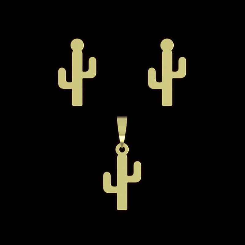 نیم ست طلا 18 عیار زنانه مدوپد مدل کاکتوس کد NA12192 نیم ست طلا 18 عیار زنانه مدوپد مدل کاکتوس کد NA12192