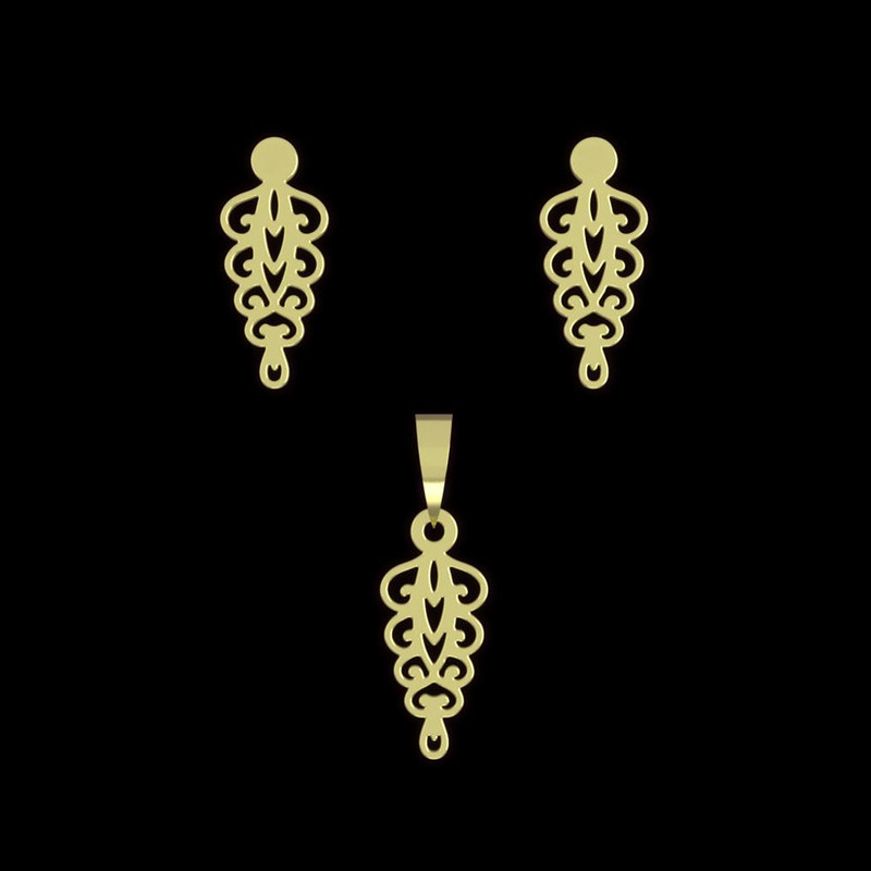 نیم ست طلا 18 عیار زنانه مدوپد مدل اسلیمی کد NA12206 نیم ست طلا 18 عیار زنانه مدوپد مدل اسلیمی کد NA12206