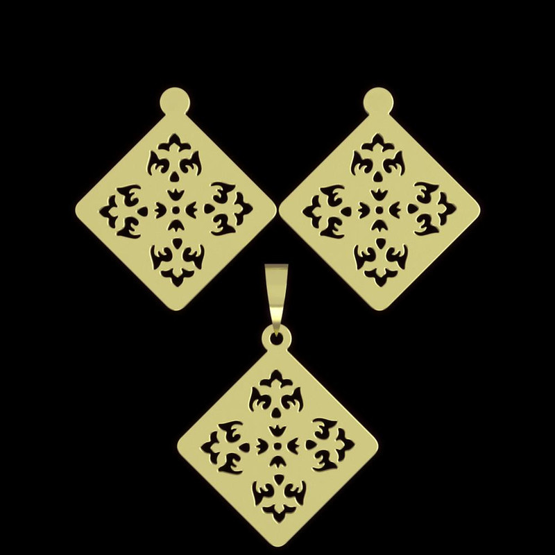 نیم ست طلا 18 عیار زنانه مدوپد مدل لوزی کد NA12207 نیم ست طلا 18 عیار زنانه مدوپد مدل لوزی کد NA12207