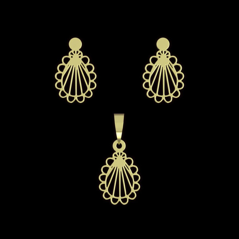 نیم ست طلا 18 عیار زنانه مدوپد مدل اسلیمی کد NA12210