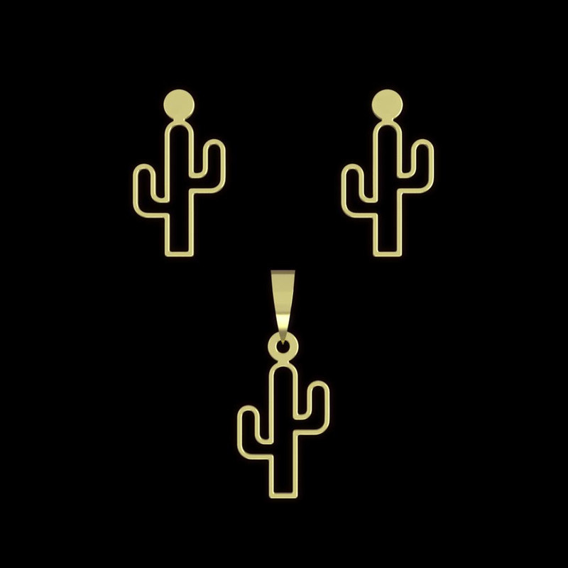 نیم ست طلا 18 عیار زنانه مدوپد مدل کاکتوس کد NA12211 نیم ست طلا 18 عیار زنانه مدوپد مدل کاکتوس کد NA12211