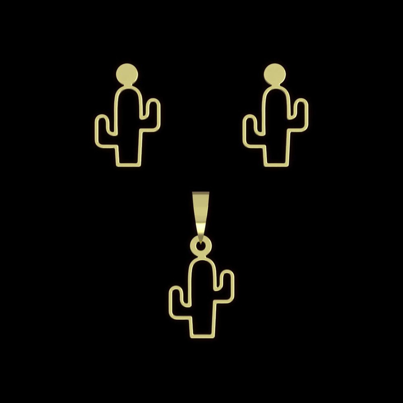 نیم ست طلا 18 عیار زنانه مدوپد مدل کاکتوس کد NA12214 نیم ست طلا 18 عیار زنانه مدوپد مدل کاکتوس کد NA12214