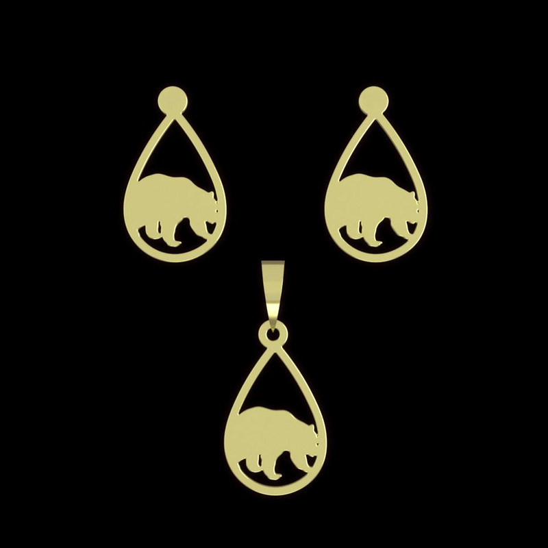 نیم ست طلا 18 عیار زنانه مدوپد مدل خرس کد NA12274 نیم ست طلا 18 عیار زنانه مدوپد مدل خرس کد NA12274