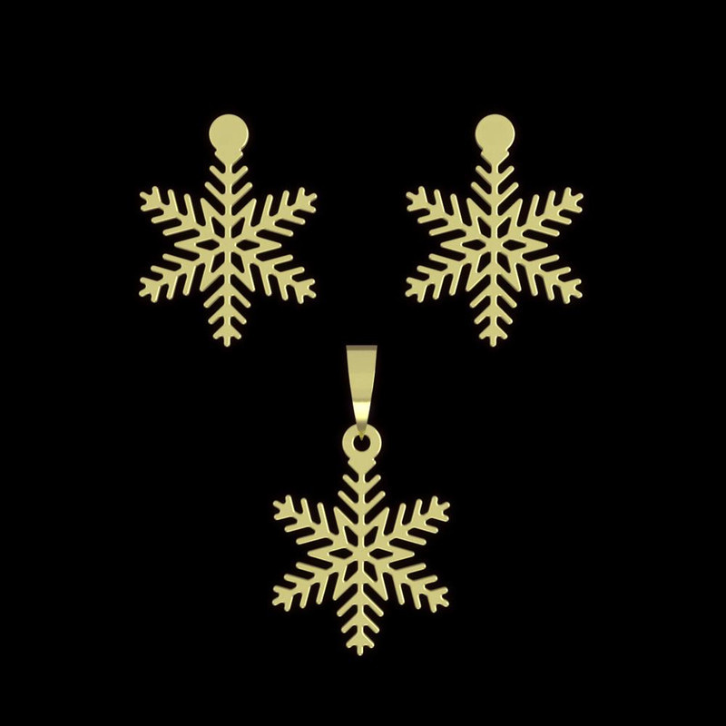 نیم ست طلا 18 عیار زنانه مدوپد مدل برف کد NA12302