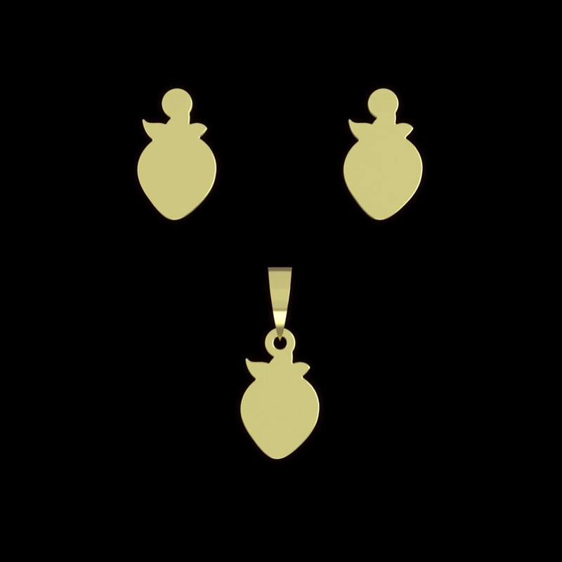 نیم ست طلا 18 عیار زنانه مدوپد مدل توت فرنگی کد NA12311