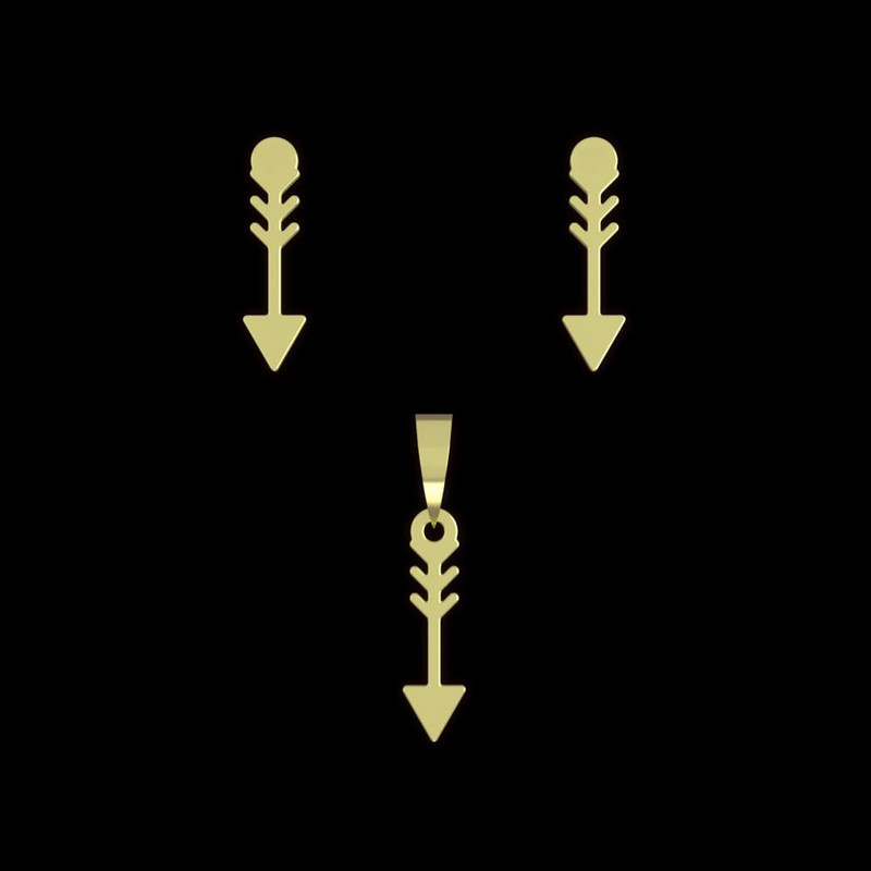 نیم ست طلا 18 عیار زنانه مدوپد مدل تیر کد NA12312 نیم ست طلا 18 عیار زنانه مدوپد مدل تیر کد NA12312