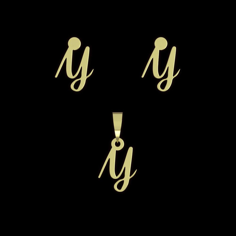 نیم ست طلا 18 عیار زنانه مدوپد مدل حرف y کد NA12313