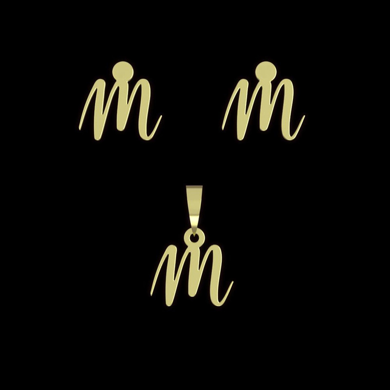 نیم ست طلا 18 عیار زنانه مدوپد مدل حرف m کد NA12316 نیم ست طلا 18 عیار زنانه مدوپد مدل حرف m کد NA12316