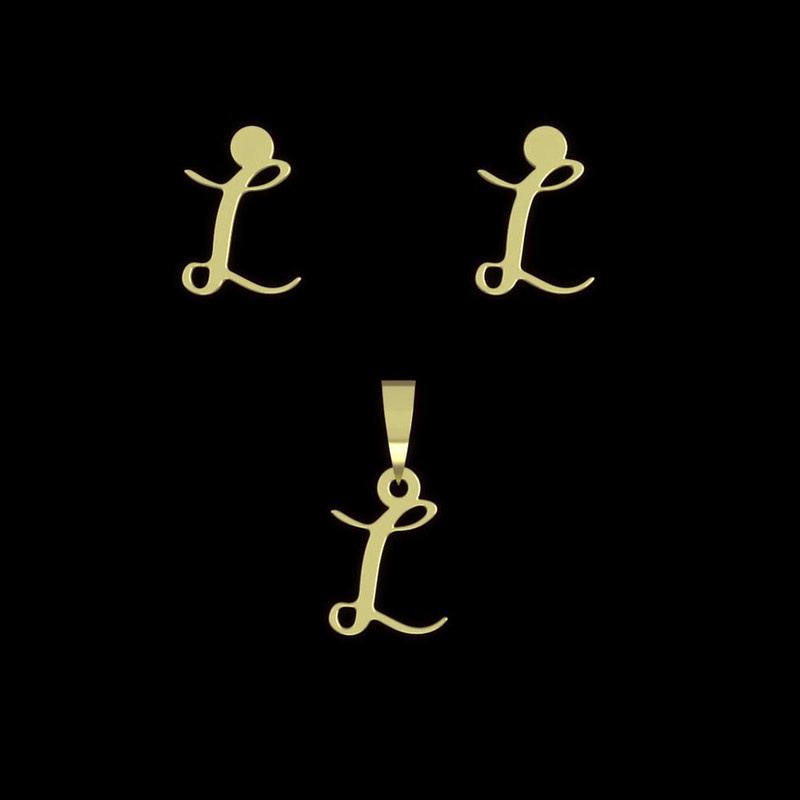 نیم ست طلا 18 عیار زنانه مدوپد مدل حرف L کد NA12336 نیم ست طلا 18 عیار زنانه مدوپد مدل حرف L کد NA12336