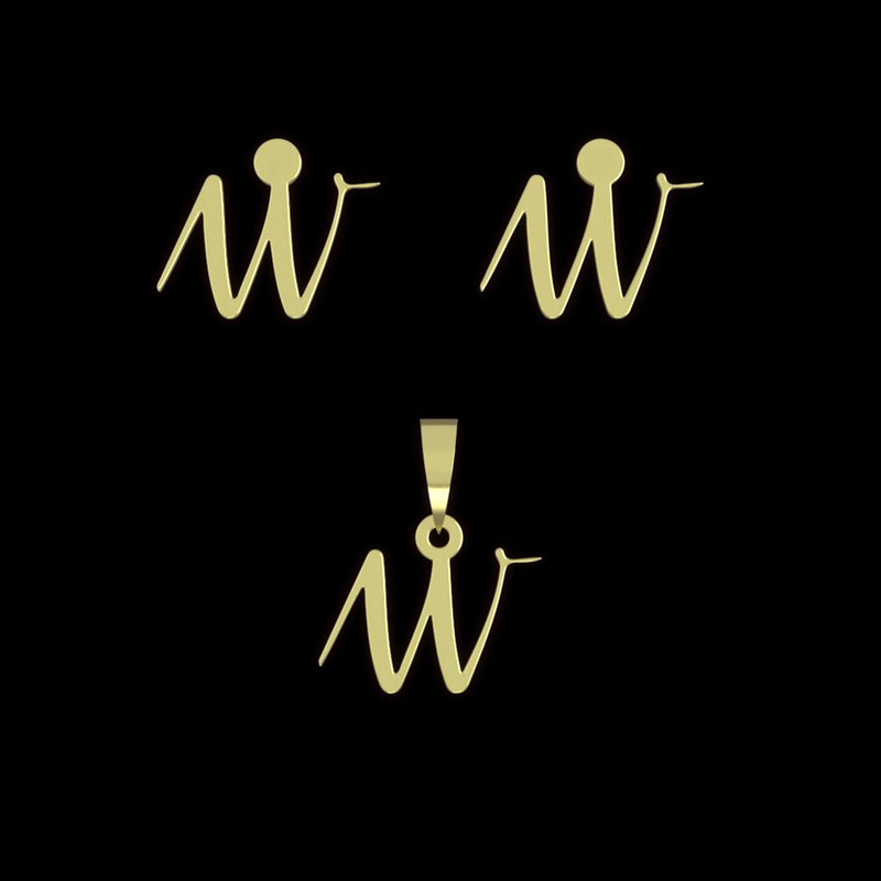 نیم ست طلا 18 عیار زنانه مدوپد مدل حرف w کد NA12353 نیم ست طلا 18 عیار زنانه مدوپد مدل حرف w کد NA12353