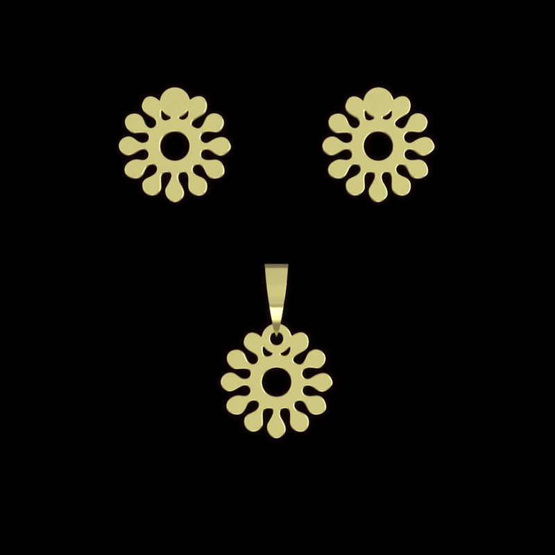 نیم ست طلا 18 عیار زنانه مدوپد مدل هندسی کد NA12388