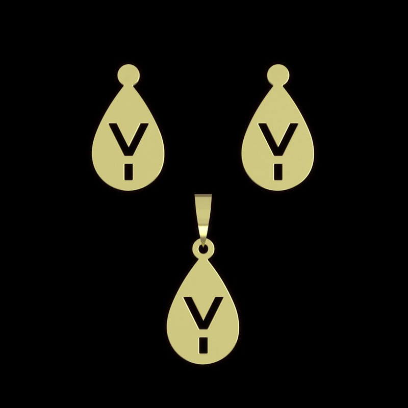 نیم ست طلا 18 عیار زنانه مدوپد مدل حرف y کد NA12514