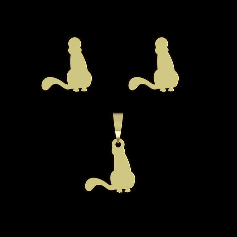 نیم ست طلا 18 عیار زنانه مدوپد مدل گربه کد NA12603 نیم ست طلا 18 عیار زنانه مدوپد مدل گربه کد NA12603