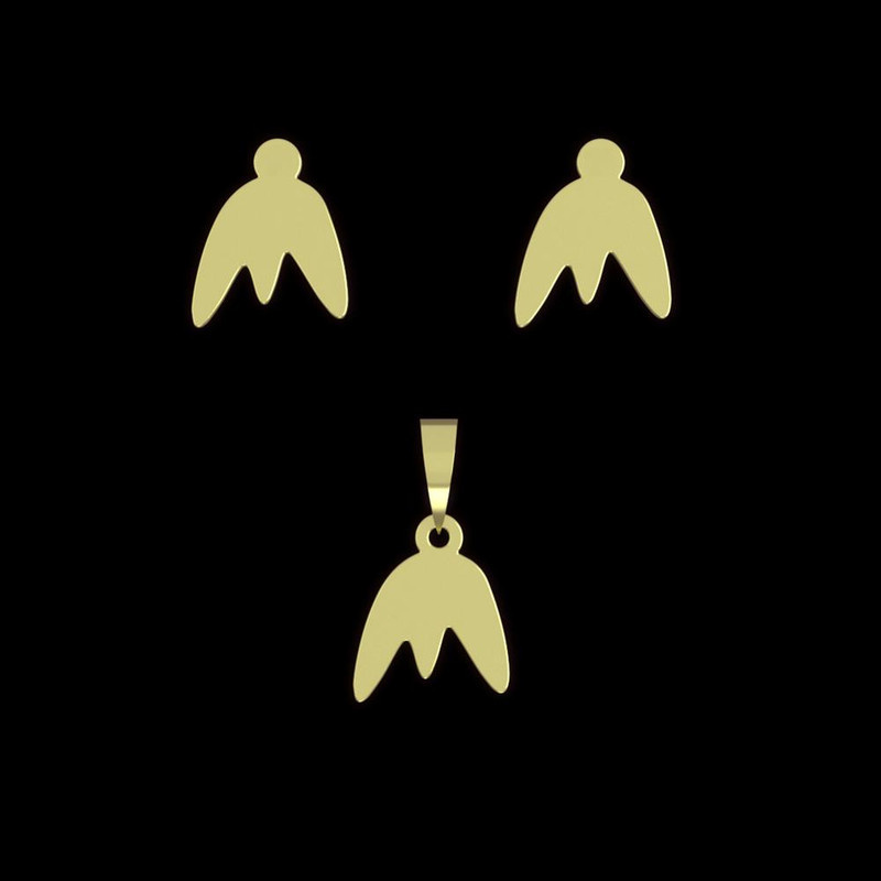 نیم ست طلا 18 عیار زنانه مدوپد مدل برگ کد NA12609 نیم ست طلا 18 عیار زنانه مدوپد مدل برگ کد NA12609