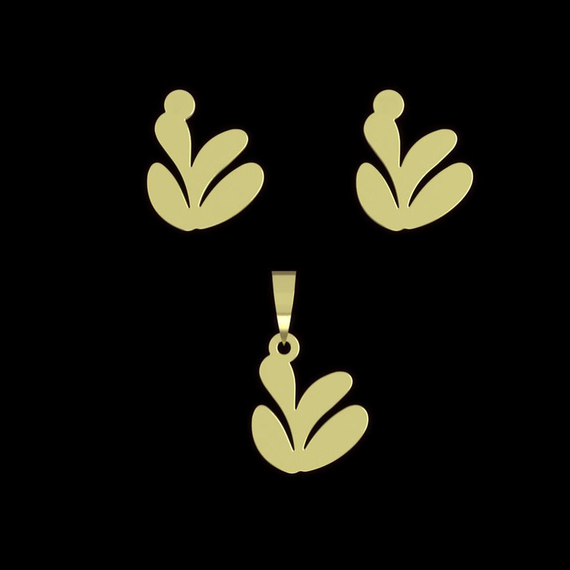 نیم ست طلا 18 عیار زنانه مدوپد مدل برگ کد NA12652 نیم ست طلا 18 عیار زنانه مدوپد مدل برگ کد NA12652