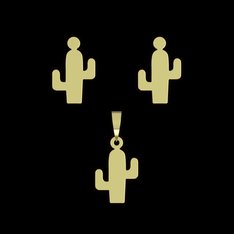 نیم ست طلا 18 عیار زنانه مدوپد مدل کاکتوس کد NA12747 نیم ست طلا 18 عیار زنانه مدوپد مدل کاکتوس کد NA12747